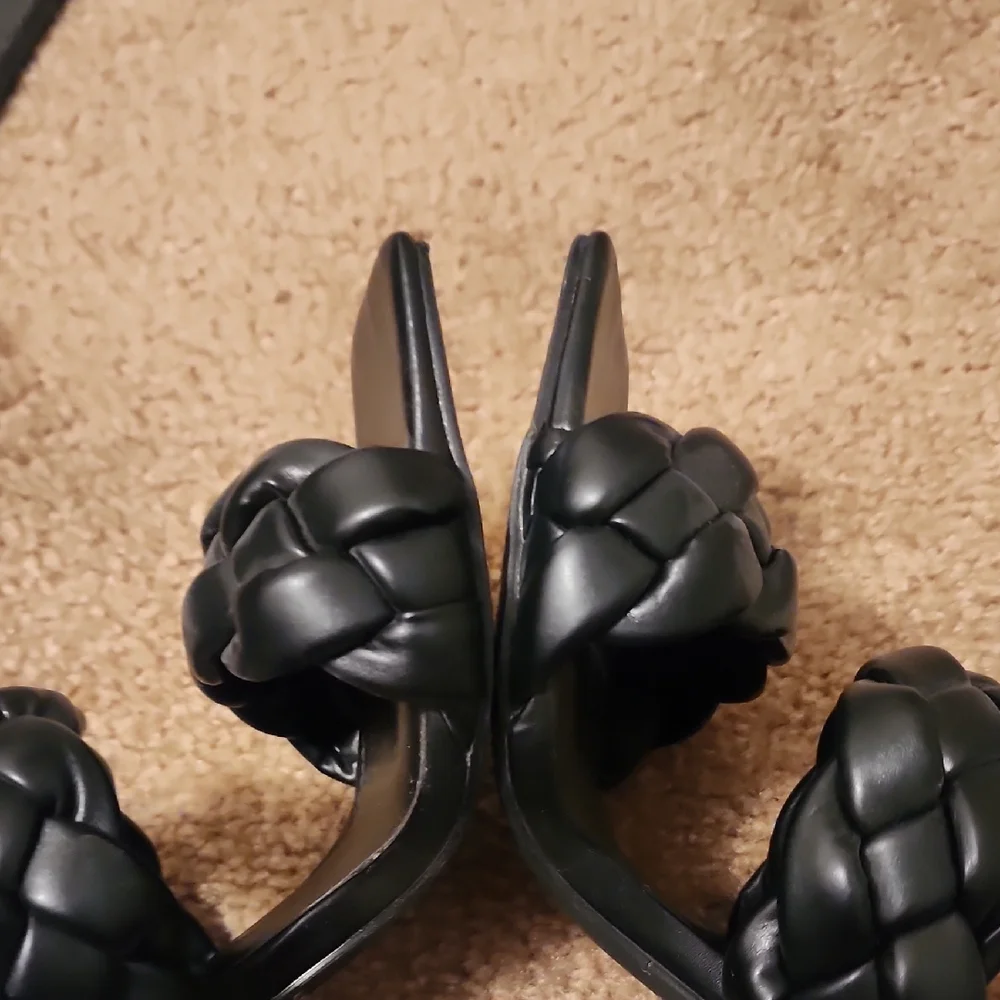 Liliana Elegant Black Braided Heels